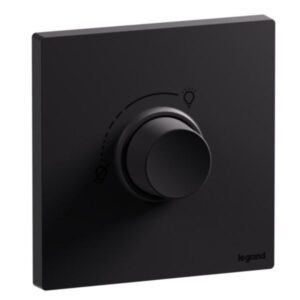 Galion Up - Công tắc điều chỉnh độ sáng đèn sợi đốt 1 cổng 60-400W màu đen mờ - Điều chỉnh góc pha cắt đầu/cuối - Lắp âm tường IP20 - Đầu nối bắt vít
