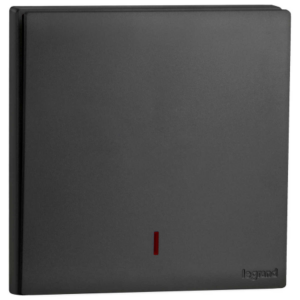 Công tắc 2 cực một chiều 20A có LED hiển thị - Obria Black Mã: MEC21024BL