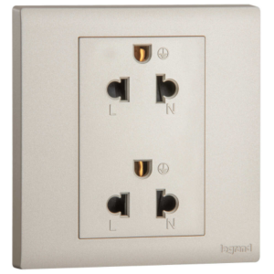 Ổ cắm đôi 3 chấu - Obria Champagne Mã: MEC31049CH