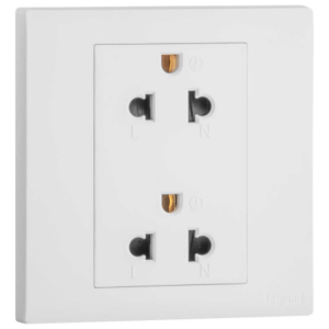 Ổ cắm đôi 3 chấu - Obria Màu Trắng Mã: MEC31049WH