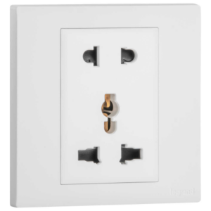 Ổ cắm đơn 2 chấu + đơn đa năng- Obria Màu Trắng Mã: MEC31051WH